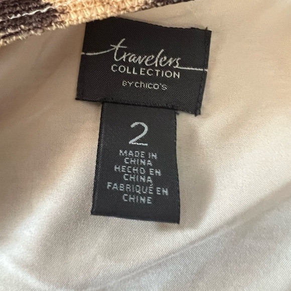 Travelers Collection by Chicos Vest Womens 2 (Large 12) Faux Fur Fringe Brown - Picture 4 of 5